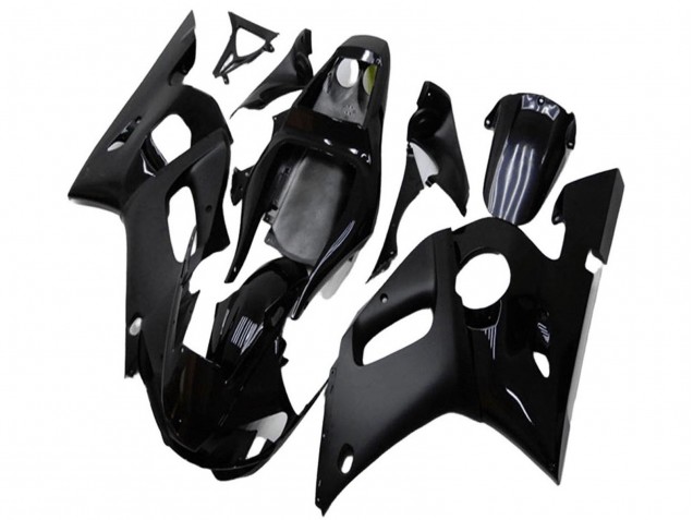 Rabatt Yamaha YZF R6 Motorrad Verkleidung 1998-2002 - Glanzendes Schwarz Matt Schwarz