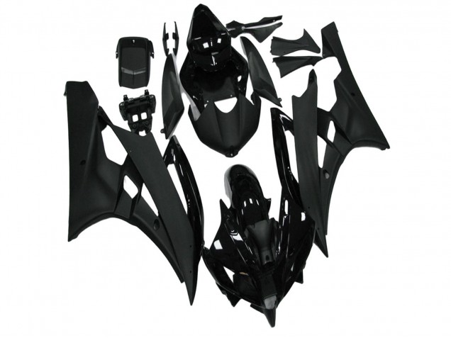 Rabatt Yamaha YZF R6 Motorrad Verkleidung 2006-2007 - Glanzendes Schwarz Matt Schwarz