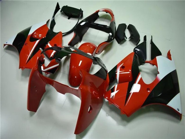 Rabatt Kawasaki ZX6R Motorrad Verkleidung 2000-2002 - Weiss Rot Glanzendes Schwarz