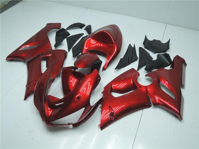 Rabatt Kawasaki ZX6R Motorrad Verkleidung 2005-2006 - Bonbon Rot