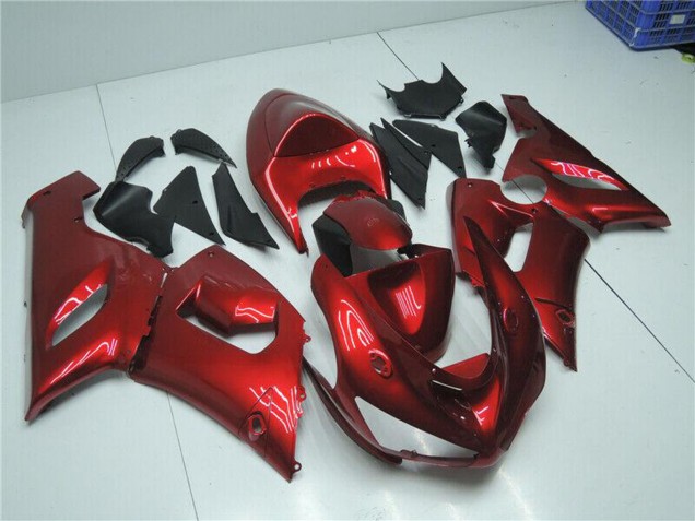 Rabatt Kawasaki ZX6R Motorrad Verkleidung 2005-2006 - Bonbon Rot