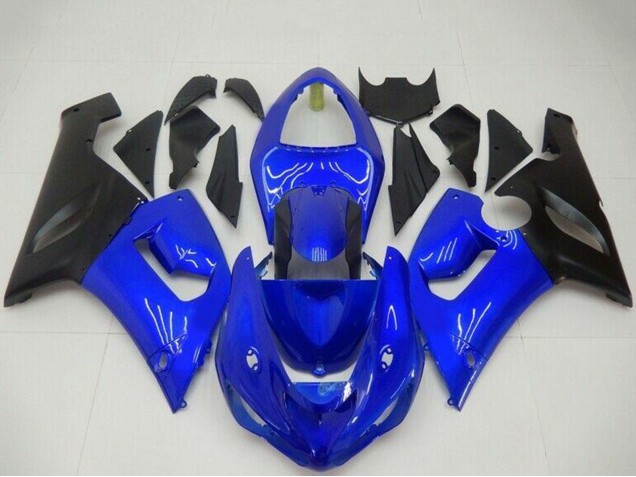 Rabatt Kawasaki ZX6R Motorrad Verkleidung 2005-2006 - Blau Matt Schwarz