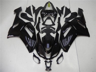 Rabatt Kawasaki ZX6R Motorrad Verkleidung 2007-2008 - Glanzendes Schwarz