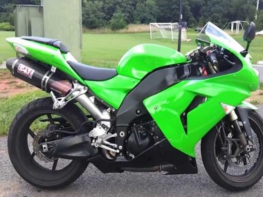 Rabatt Kawasaki ZX10R Motorrad Verkleidung Kit 2006-2007 - Grun Matt Schwarz