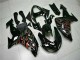 Rabatt Kawasaki ZX10R Motorrad Verkleidung Kit 2006-2007 - Glanzendes Schwarz Rot Flamme