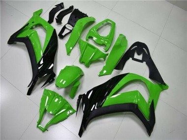Rabatt Kawasaki ZX10R Motorrad Verkleidung 2011-2015 - Grun Glanzendes Schwarz
