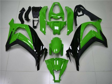 Rabatt Kawasaki ZX10R Motorrad Verkleidung 2011-2015 - Grun Glanzendes Schwarz