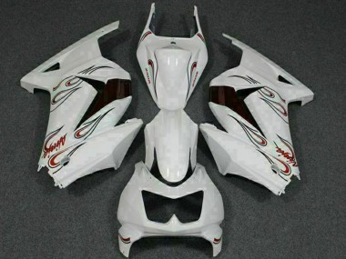 Rabatt Kawasaki EX250 Motorrad Verkleidung 2008-2012 - Weiss Rot