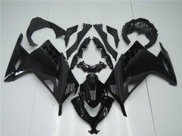 Rabatt Kawasaki Ninja 300 EX300R Motorrad Verkleidung 2013-2017 - Glanzendes Schwarz Matt Schwarz