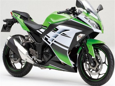 Rabatt Kawasaki Ninja 300 EX300R Motorrad Verkleidung 2013-2024 - Grun Weiss Schwarz Streifen
