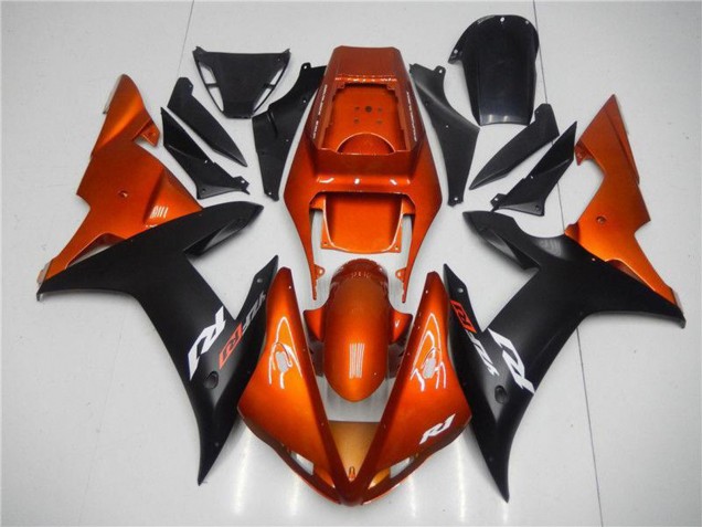 Rabatt Yamaha YZF R1 Motorrad Verkleidung 2002-2003 - Orange Matt Schwarz