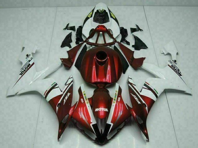 Rabatt Yamaha YZF R1 Motorrad Verkleidung 2004-2006 - Weiss Rot Gelb Motul 46