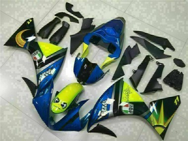 Rabatt Yamaha YZF R1 Motorrad Verkleidung 2009-2011 - Blau Gelb Hai