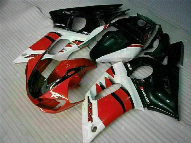 Rabatt Yamaha YZF R6 Motorrad Verkleidung 1998-2002 - Weiss Rot Glanzendes Schwarz