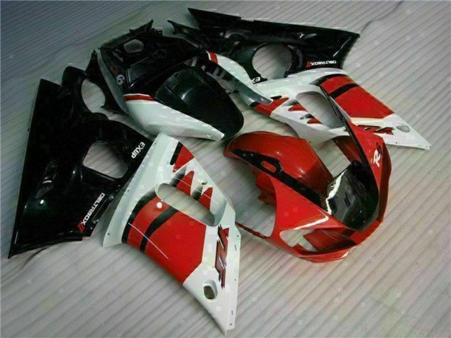 Rabatt Yamaha YZF R6 Motorrad Verkleidung 1998-2002 - Weiss Rot Glanzendes Schwarz