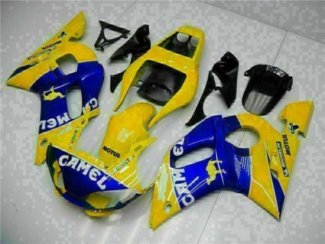 Rabatt Yamaha YZF R6 Motorrad Verkleidung 1998-2002 - Gelb Blau Weiss Kamel Motul