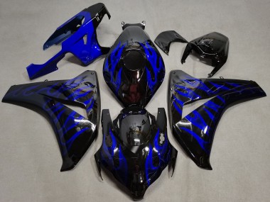 Rabatt Honda CBR1000RR Motorrad Verkleidung 2008-2011 - Glanzendes Schwarz Blau Flamme