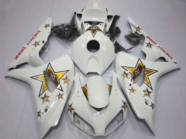 Rabatt Honda CBR1000RR Motorrad Verkleidung 2006-2007 - Weiss Gold Stern Energy Drink