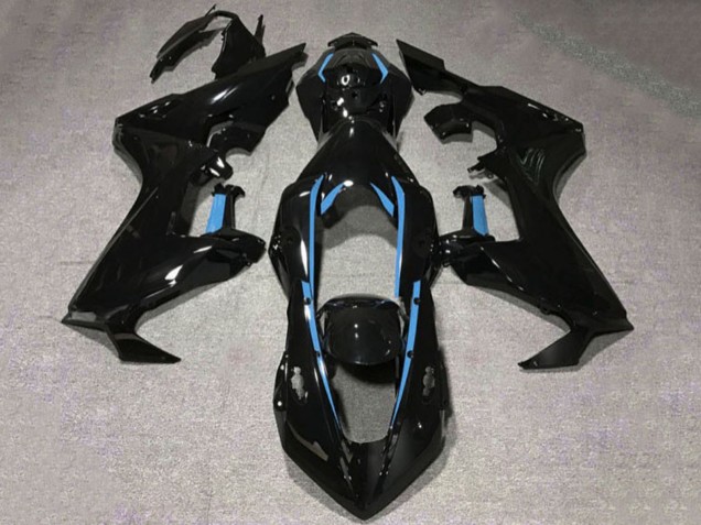 Rabatt Honda CBR1000RR Motorrad Verkleidung 2017-2023 - Glanzendes Schwarz Hellblau Linie