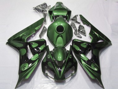 Rabatt Honda CBR1000RR Motorrad Verkleidung 2006-2007 - Grun Glanzendes Schwarz Flamme
