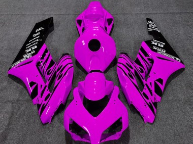Rabatt Honda CBR1000RR Motorrad Verkleidung 2004-2005 - Rosa Glanzendes Schwarz Flamme
