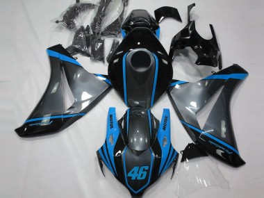 Rabatt Honda CBR1000RR Motorrad Verkleidung 2008-2011 - Grau Blau Matt Schwarz Motul 46