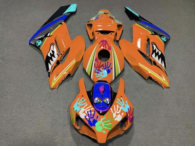 Rabatt Honda CBR1000RR Motorrad Verkleidung 2004-2005 - Orange Blau Schwarz Hai