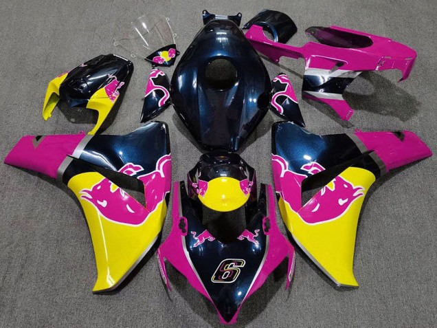 Rabatt Honda CBR1000RR Motorrad Verkleidung 2008-2011 - Dunkel Blau Rosa Gelb Red Bull