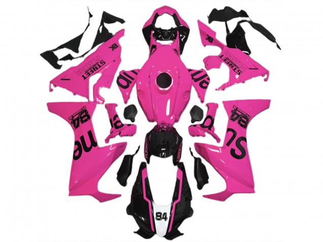 Rabatt Honda CBR1000RR Motorrad Verkleidung 2017-2023 - Rosa Glanzendes Schwarz Street Flava