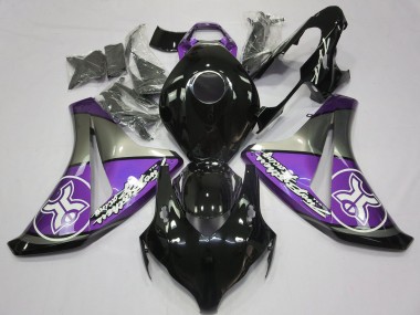 Rabatt Honda CBR1000RR Motorrad Verkleidung 2008-2011 - Lila Grau Glanzendes Schwarz