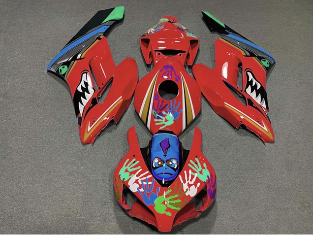 Rabatt Honda CBR1000RR Motorrad Verkleidung 2004-2005 - Rot Blau Grun Schwarz Hai