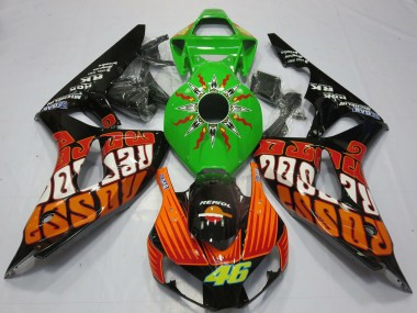 Rabatt Honda CBR1000RR Motorrad Verkleidung 2006-2007 - Grun Orange Glanzendes Schwarz Rossi 46