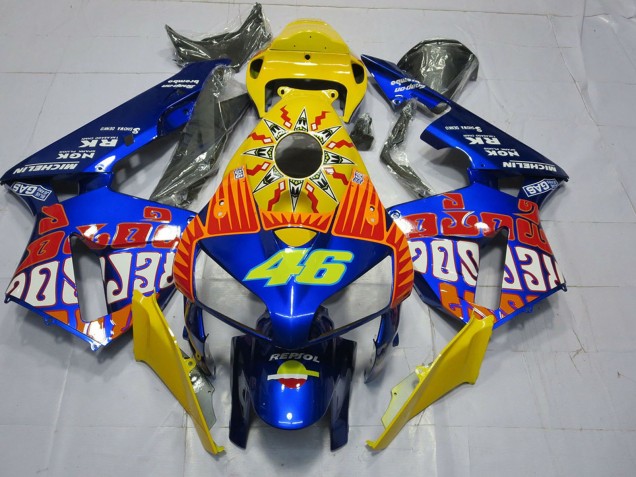 Rabatt Honda CBR600RR Motorrad Verkleidung 2005-2006 - Gelb Blau Rossi 46