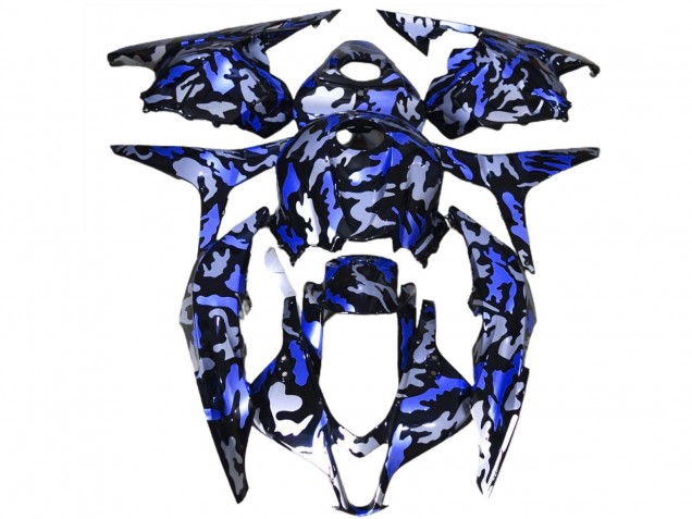 Rabatt Honda CBR600RR Motorrad Verkleidung 2009-2012 - Blau Weiss Camouflage