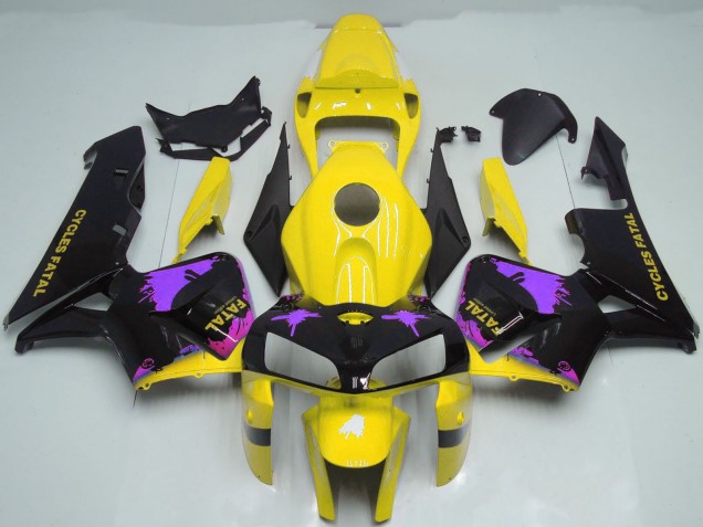 Rabatt Honda CBR600RR Motorrad Verkleidung 2005-2006 - Glanzendes Schwarz Gelb Lila Spritzer