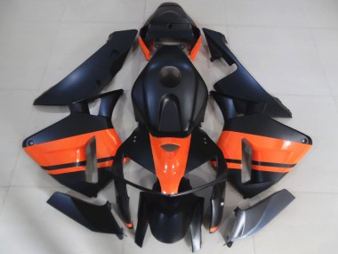 Rabatt Honda CBR600RR Motorrad Verkleidung 2005-2006 - Matt Schwarz Glanzendes Orange