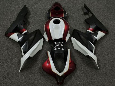 Rabatt Honda CBR600RR Motorrad Verkleidung 2009-2012 - Weiss Rot Matt Schwarz Stern