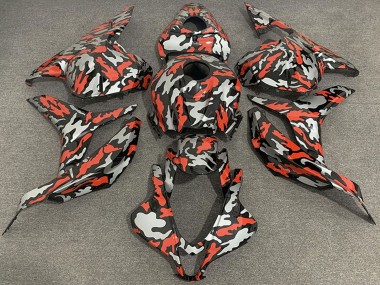 Rabatt Honda CBR600RR Motorrad Verkleidung 2009-2012 - Rot Grau Camouflage