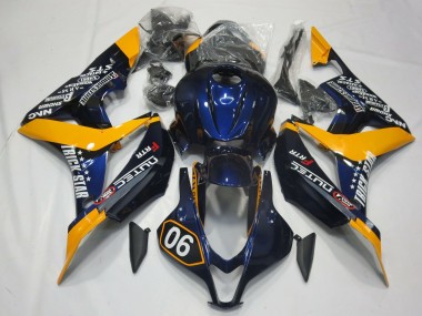 Rabatt Honda CBR600RR Motorrad Verkleidung 2007-2008 - Orange Blau Glanzendes Schwarz