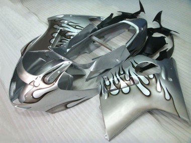 Rabatt Honda CBR1100XX Blackbird Motorrad Verkleidung 1996-2007 - Silber Schwarz Flamme