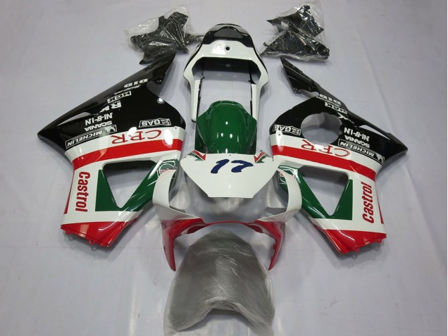 Rabatt Honda CBR954RR Motorrad Verkleidung 2002-2003 - Weiss Rot Grun Glanzendes Schwarz CRR Castrol