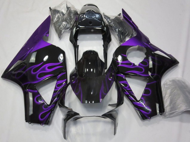 Rabatt Honda CBR954RR Motorrad Verkleidung 2002-2003 - Glanzendes Schwarz Lila Flamme