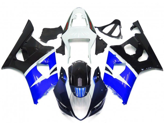 Rabatt Suzuki GSXR 1000 Motorrad Verkleidung 2003-2004 - Weiss Blau Glanzendes Schwarz