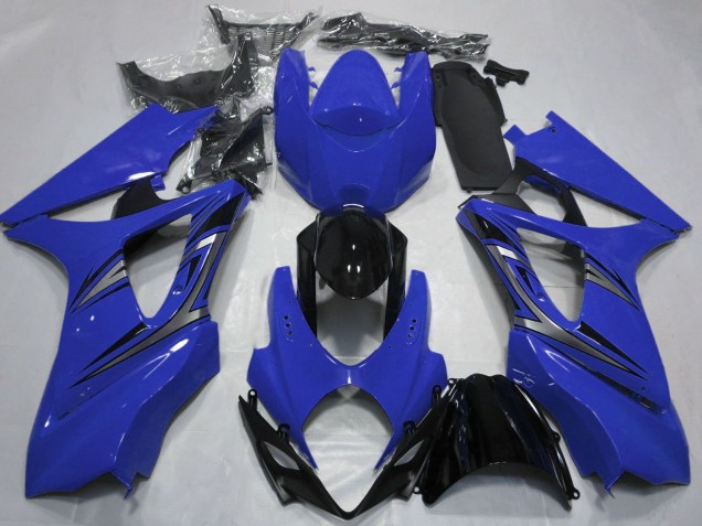 Rabatt Suzuki GSXR 1000 Motorrad Verkleidung 2007-2008 - Blau Glanzendes Schwarz OEM Stil