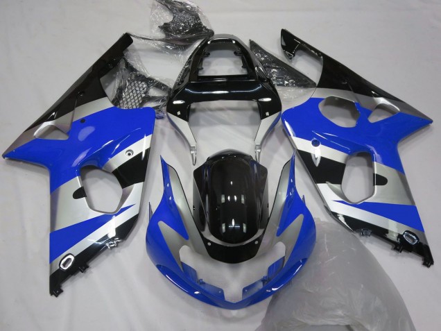 Rabatt Suzuki GSXR 1000 Motorrad Verkleidung 2000-2002 - Blau Silber Schwarz OEM Stil