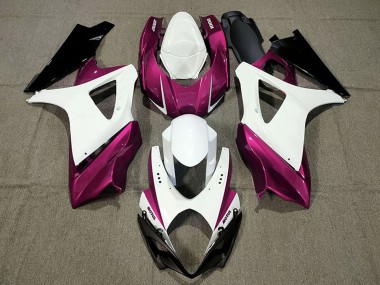Rabatt Suzuki GSXR 1000 Motorrad Verkleidung 2007-2008 - Weiss Rosa Schwarz