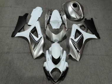 Rabatt Suzuki GSXR 1000 Motorrad Verkleidung 2007-2008 - Weiss Silber Schwarz