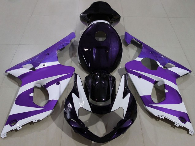 Rabatt Suzuki GSXR 1000 Motorrad Verkleidung 2000-2002 - Lila Weiss Schwarz