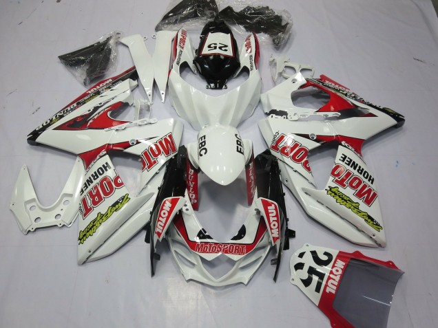 Rabatt Suzuki GSXR 1000 Motorrad Verkleidung 2009-2016 - Weiss Rot Dunlop 52