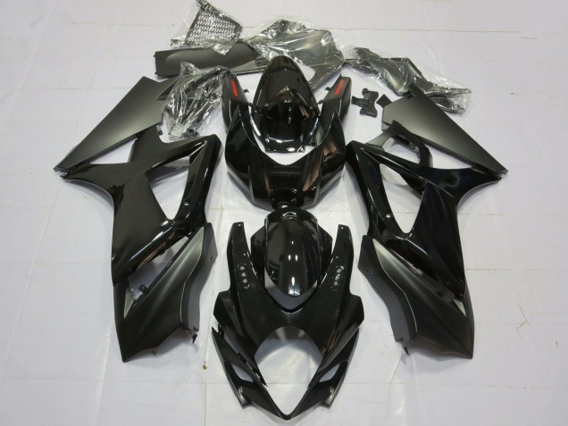 Rabatt Suzuki GSXR 1000 Motorrad Verkleidung 2007-2008 - Glanzendes Schwarz Matt Schwarz Schlichtes